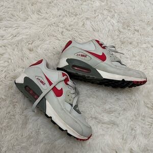 Nike Air Max 90 Sneakers in Gray and Red Youth 6.5 or Women’s 8/8.5
